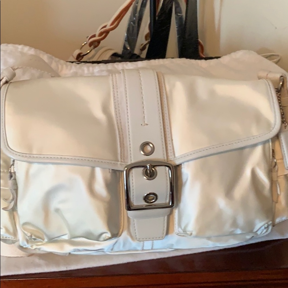 Coach white handbag